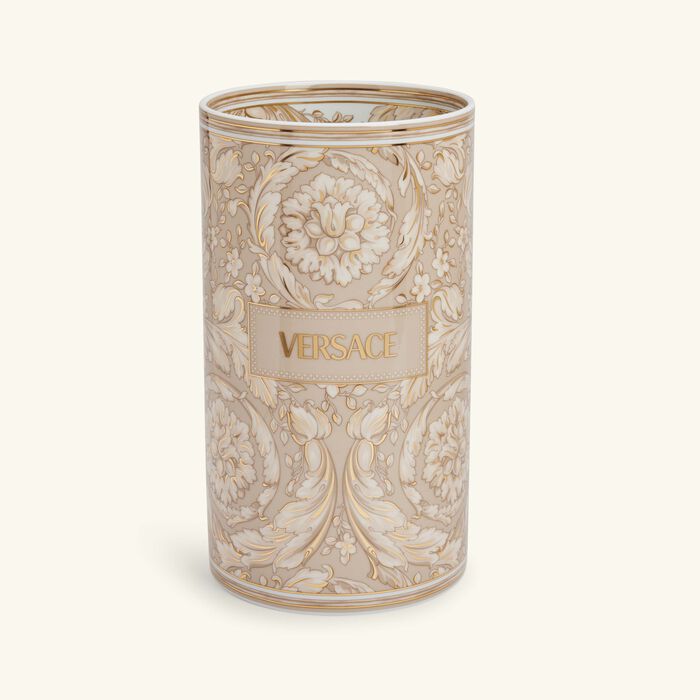 versace barocco beige vase round large