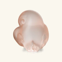 lalique piou tail down sculpture small pink