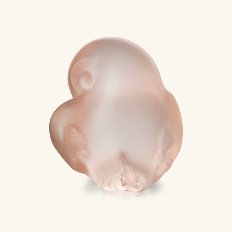 lalique piou tail down sculpture small pink