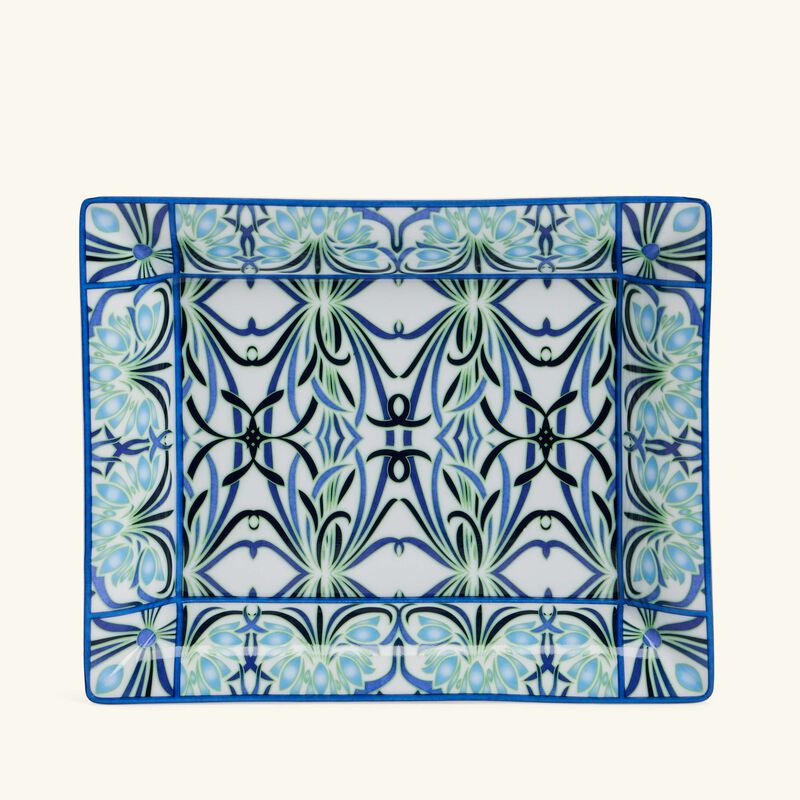 Bettina Bleu Trinket Tray Rectangular Blue bernardaud bettina bleu trinket tray rectangular blue
