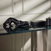 lalique zeila panther sculpture small black