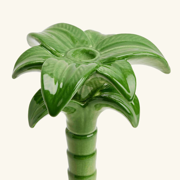 les ottomans palm trees candle holder medium green