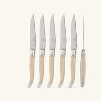 forge de laguiole acrylic handle table knife black set of 6