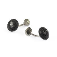 Cufflinks Lava Pyrite Silver With Box, small