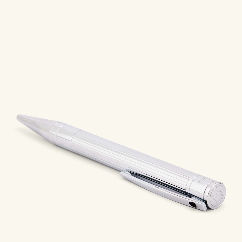 st dupont d initial ballpoint pen silver