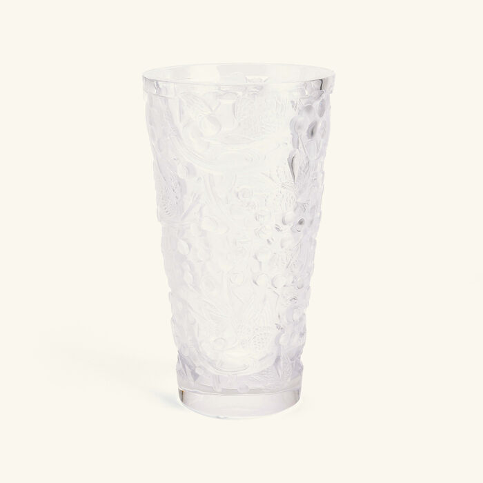 lalique merles et raisins vase medium clear