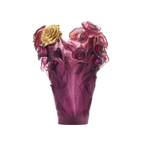 Rose Passion Red Purple Vase Whith Gilded Flower, small