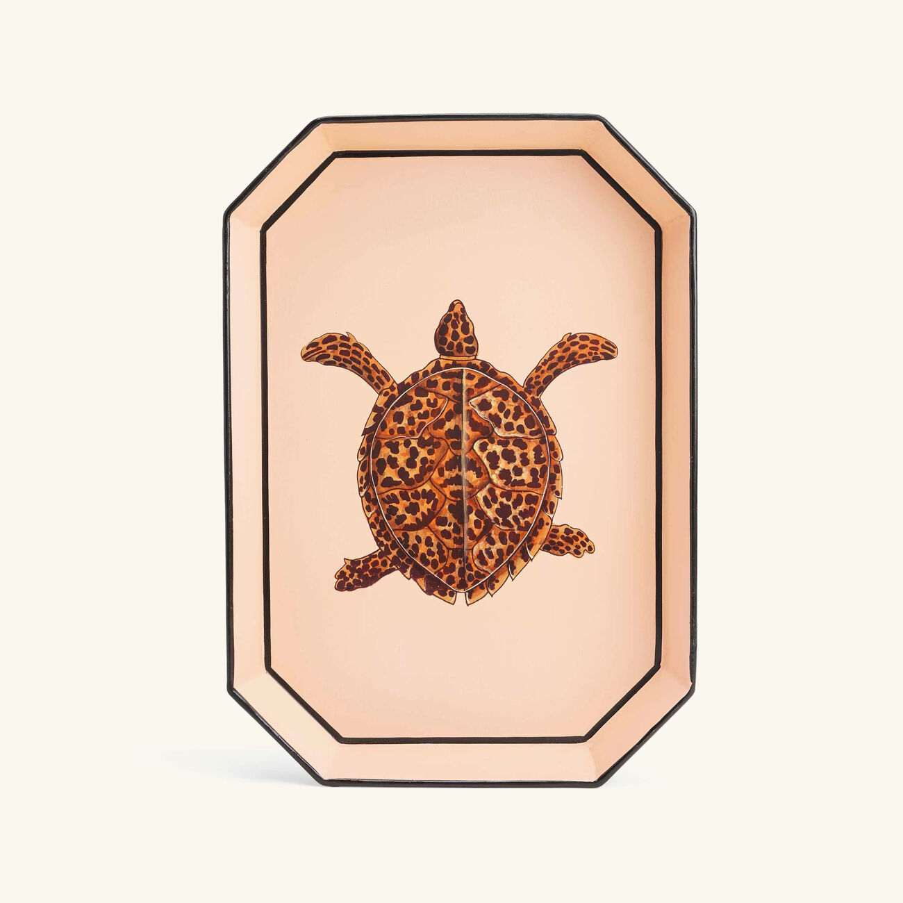 les ottomans fauna serving tray octagonal medium pink