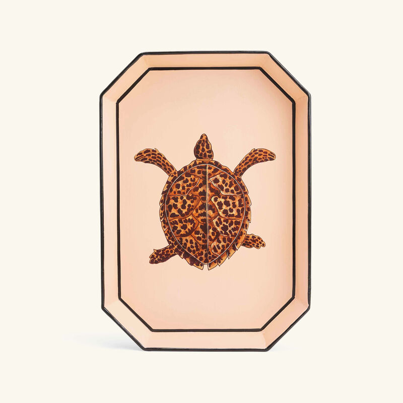 les ottomans fauna serving tray octagonal medium pink
