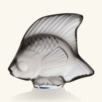 lalique fish figurine mini grey