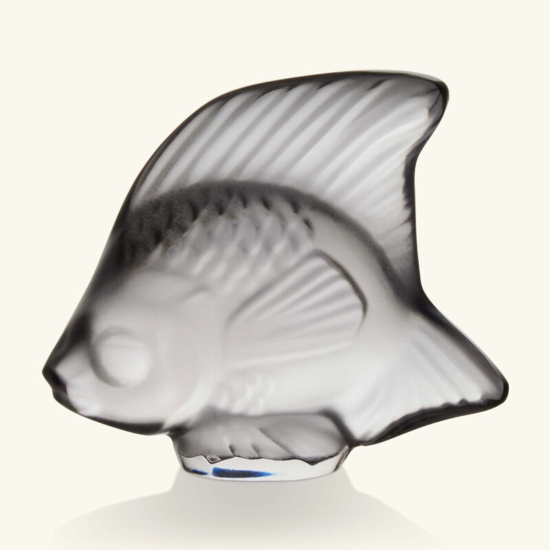 lalique fish figurine mini grey