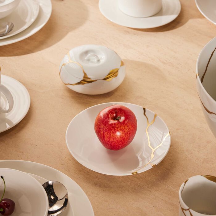 bernardaud kintsugi bread butter plate round white 16cm