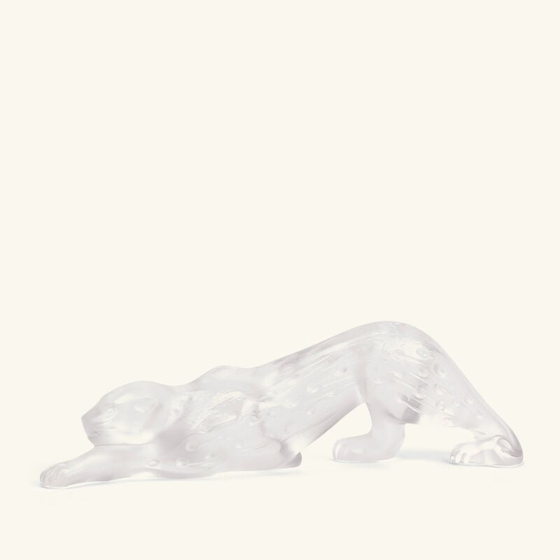 Zeila Panther Sculpture Small Clear lalique zeila panther sculpture small clear