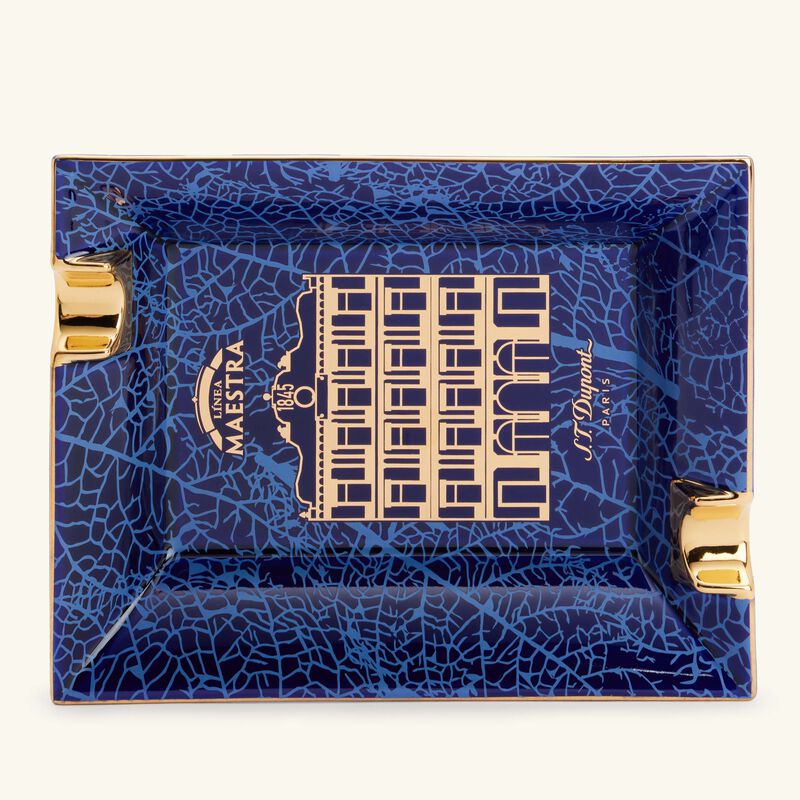 Partagas Linea Maestra Ashtray Rectangular Blue Mini st dupont partagas linea maestra ashtray rectangular blue mini