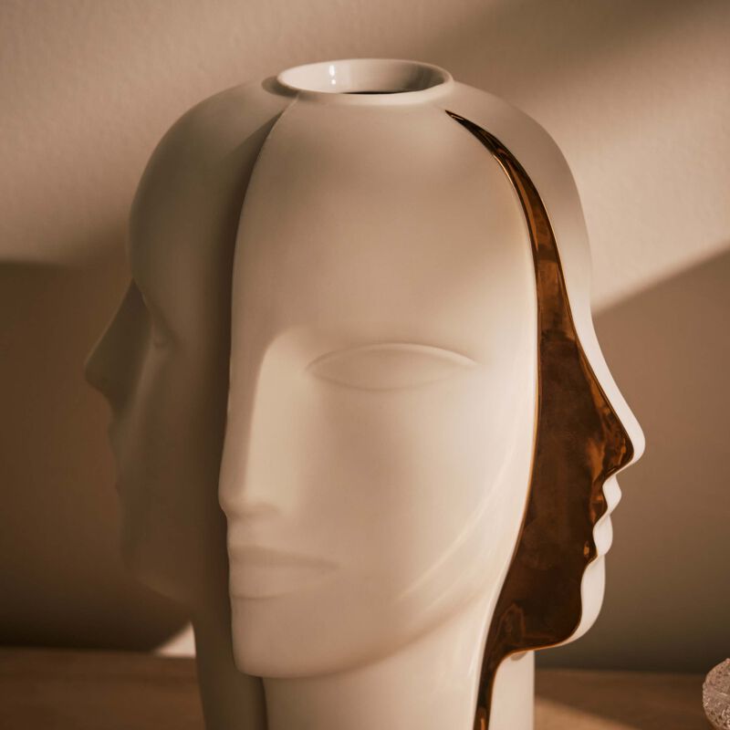 Atlas Split Vase Medium White jonathan adler atlas split vase medium white