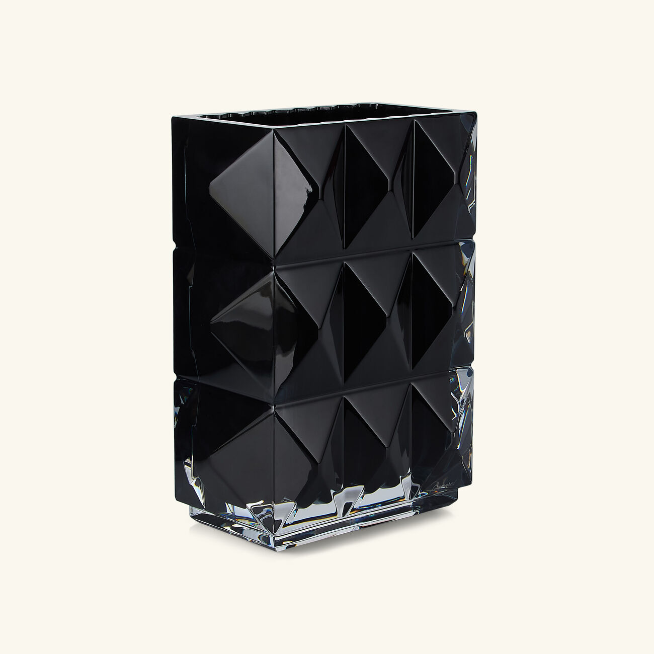baccarat louxor vase rectangular black