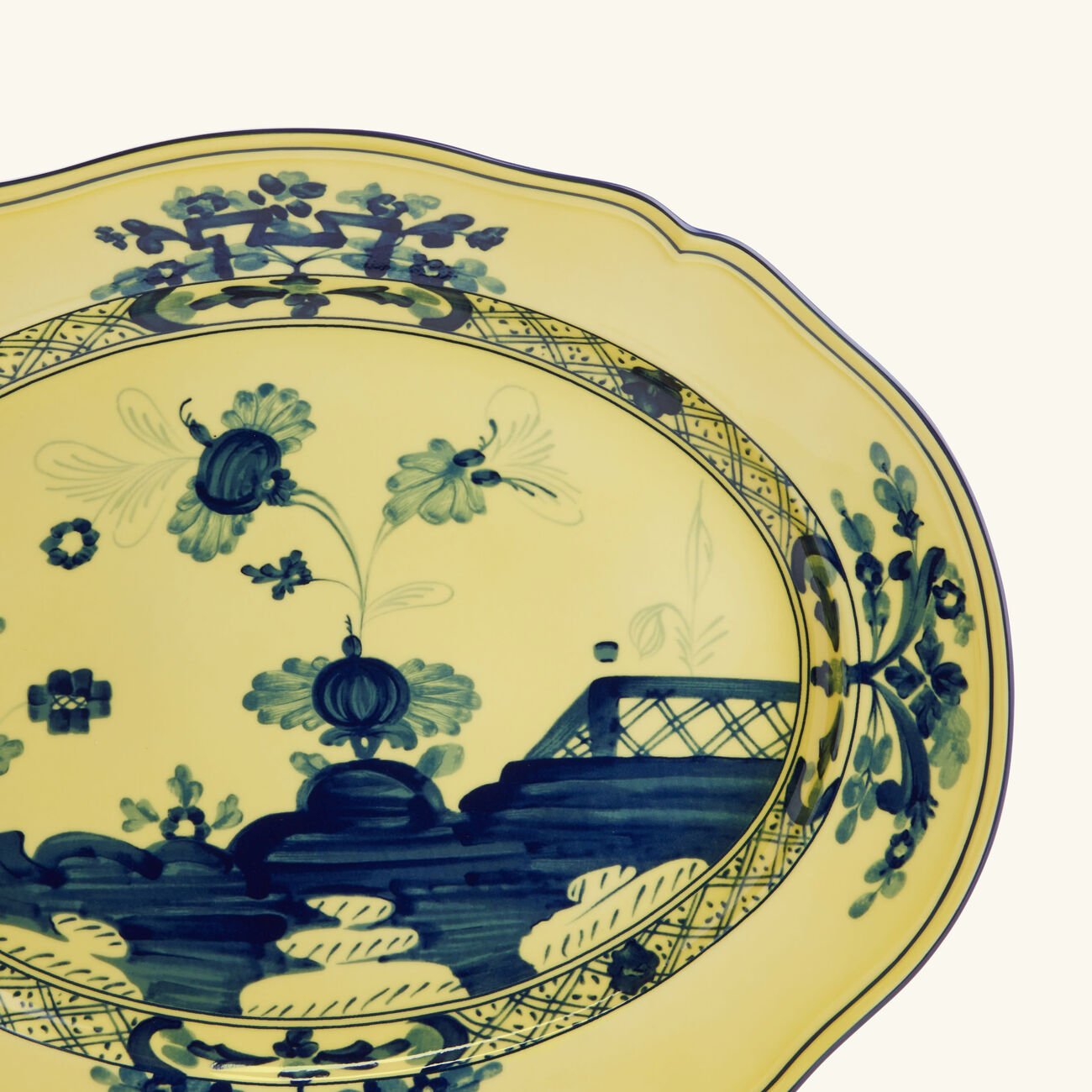 ginori 1735 oriente italiano citrino serving platter oval yellow 29cm