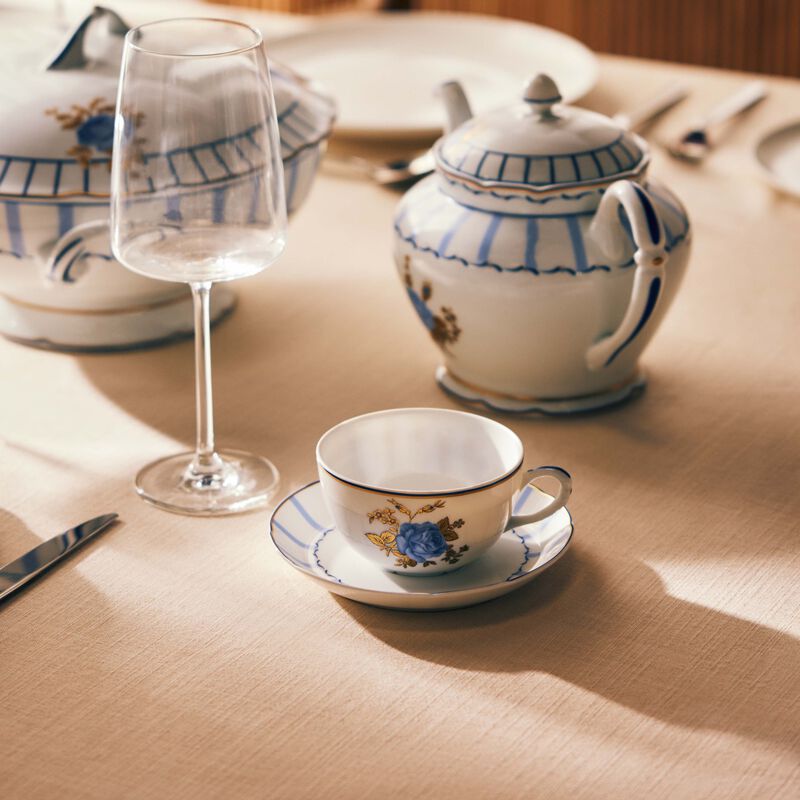 bernardaud brocante tea cup   saucer blue