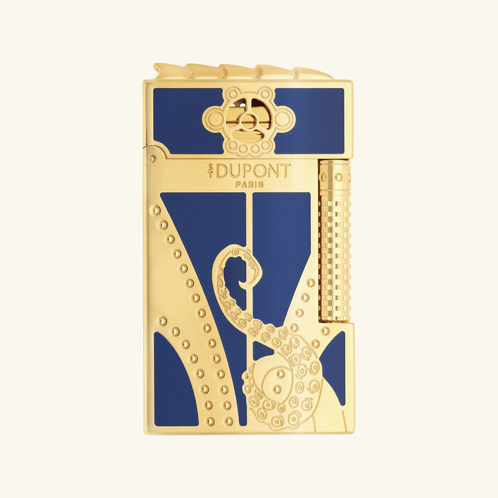 st dupont prestige lighter   writing set blue
