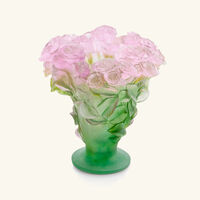 daum roses vase medium pink