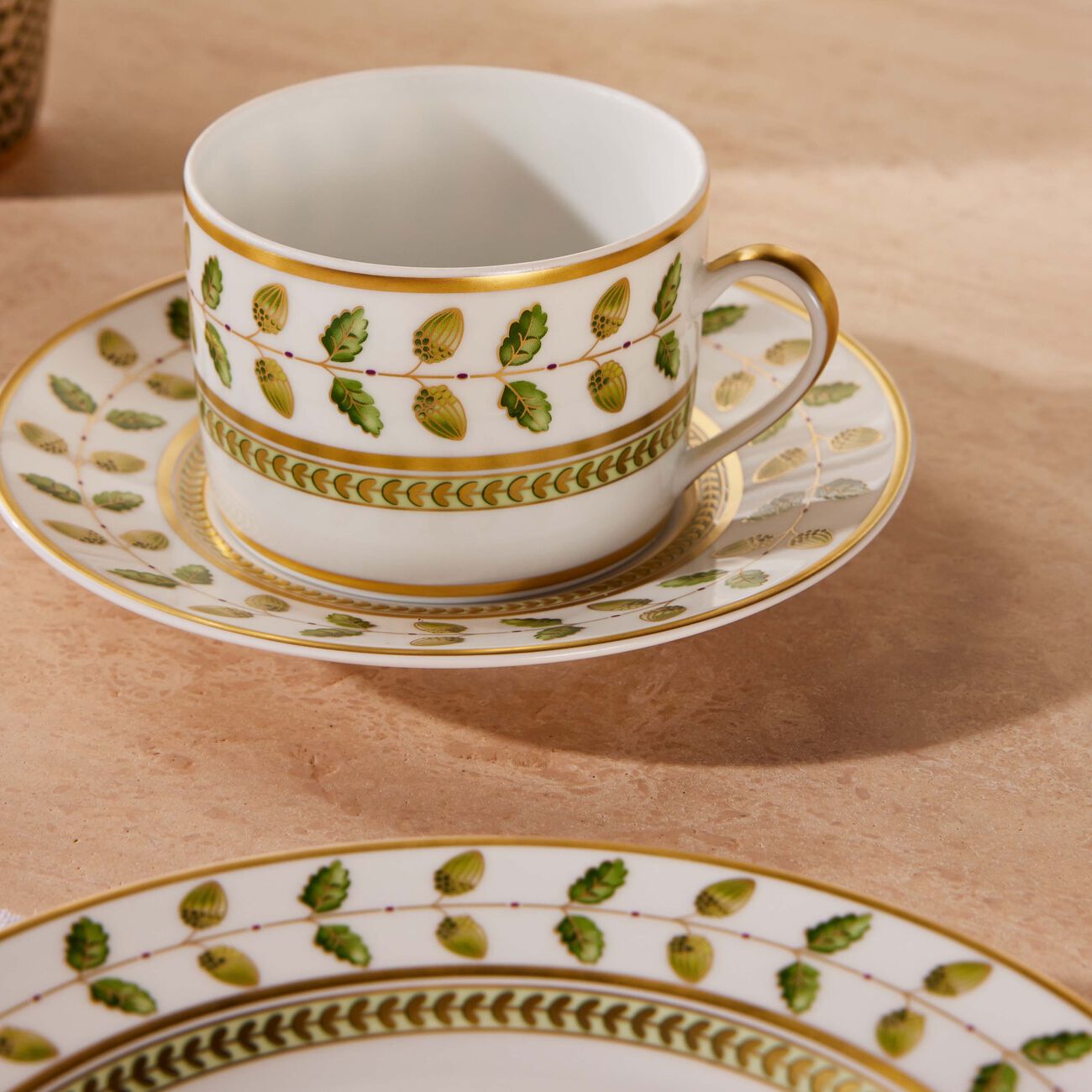 bernardaud constance tea cup saucer green