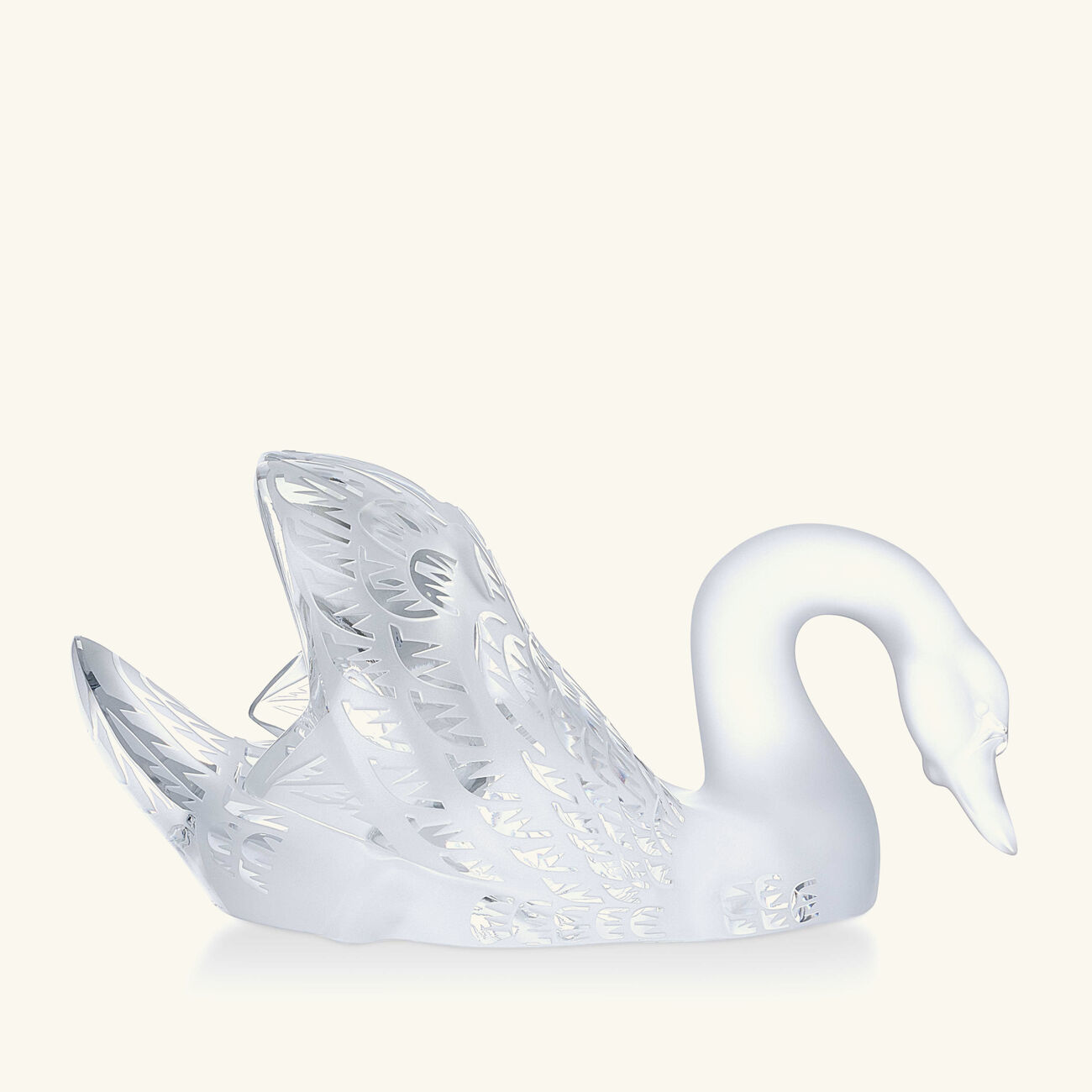 lalique swan head down sculpture small clear