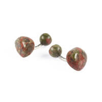 Cufflinks Unakite Silver. With Box Cufflinks Unakite Silver. With Box, small