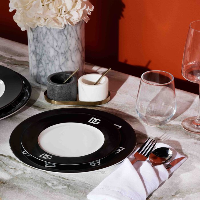 dolce gabbana casa dg logo dessert plate round 19cm set of 2