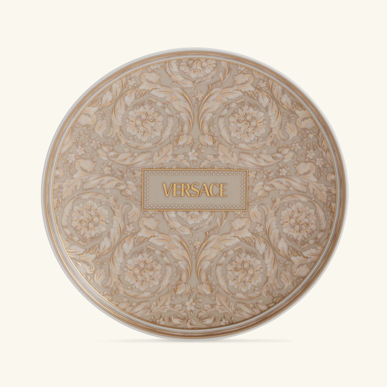 versace barocco beige bread butter plate round 17 cm