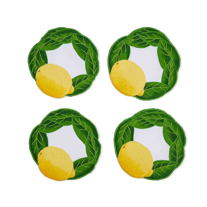 Citron Set of 4 Coasters, large