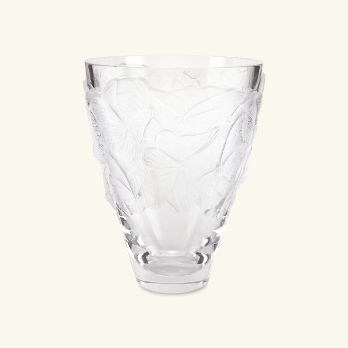 lalique papillons vase large clear