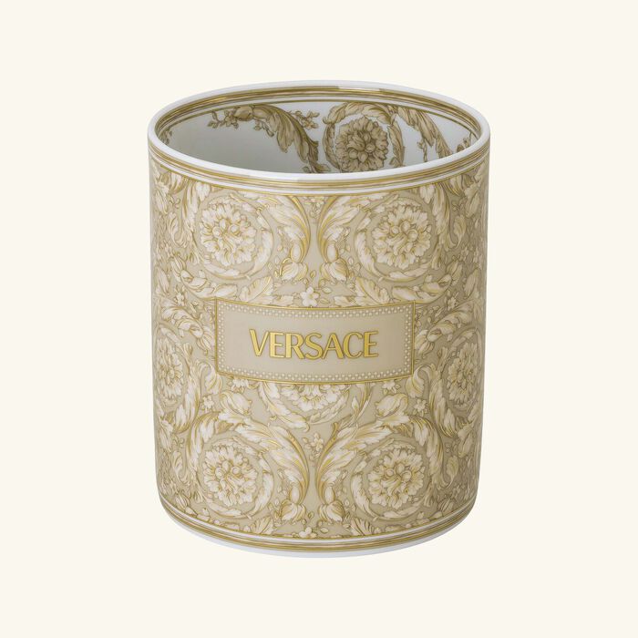 versace barocco beige vase round small