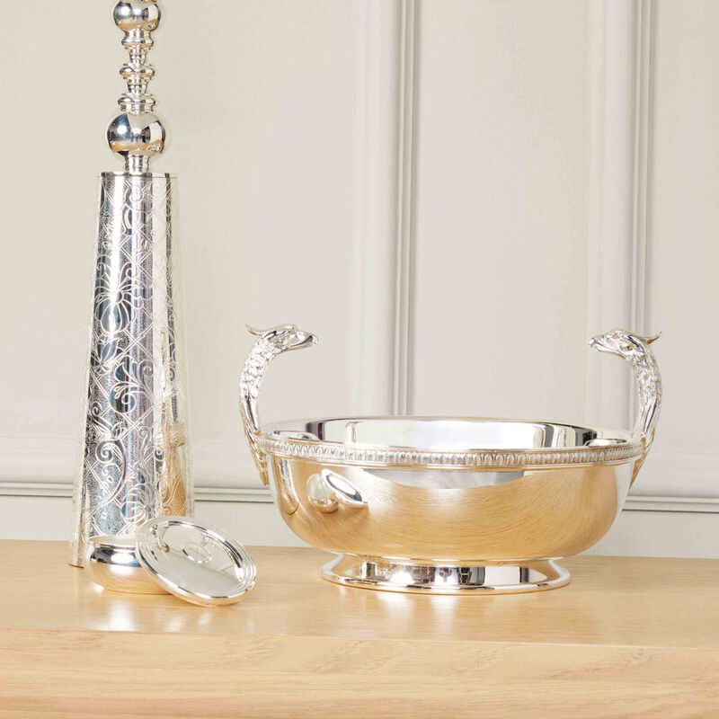 كريستوفل قطعة ديكور مركزية مالميزون على شكل رأس نسر باللون الفضي