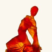 daum paloma by nathalie seguin sculpture medium orange limited edition