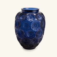 Anemones Vase Large Blue lalique anemones vase large blue