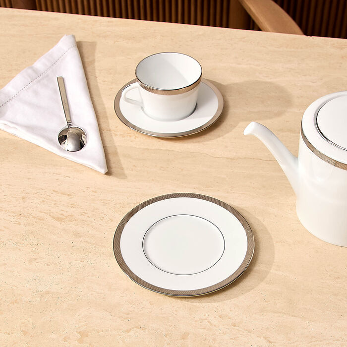 bernardaud maille platine bread plate white 16cm