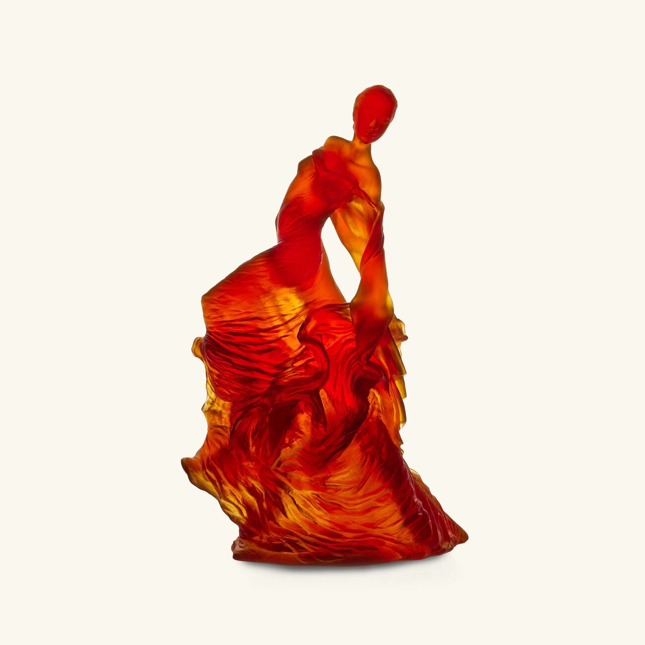 daum paloma by nathalie seguin sculpture medium orange limited edition