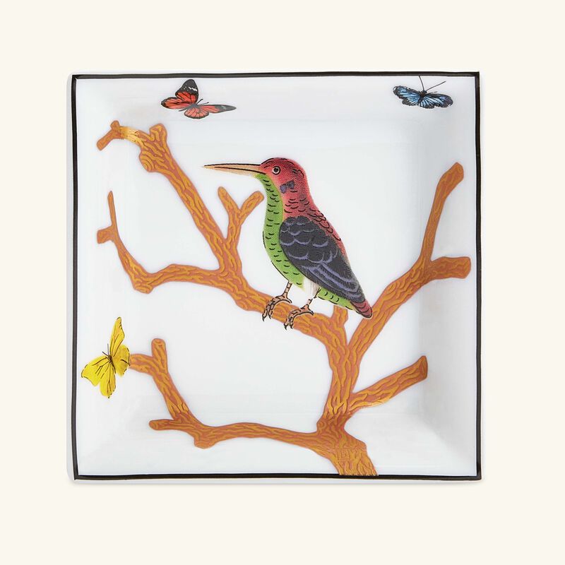 bernardaud aux oiseaux ashtray square small gold