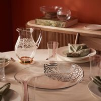 dimlaj qamar serving plate round clear 40cm