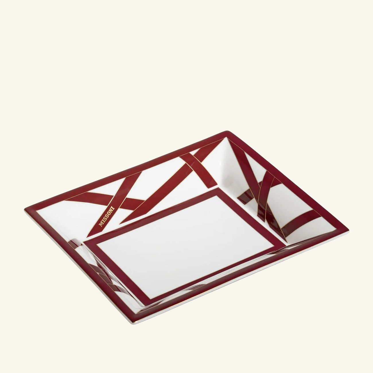 missoni home nastri trinket tray rectangular large red