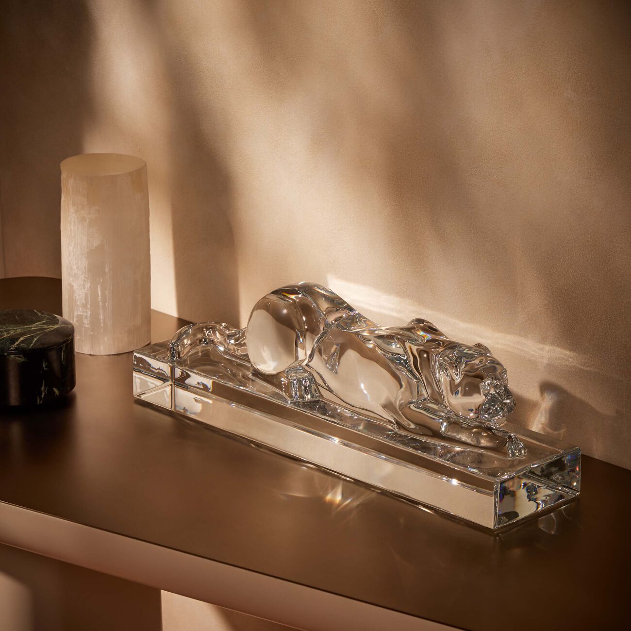 baccarat h ritage panther sculpture medium black