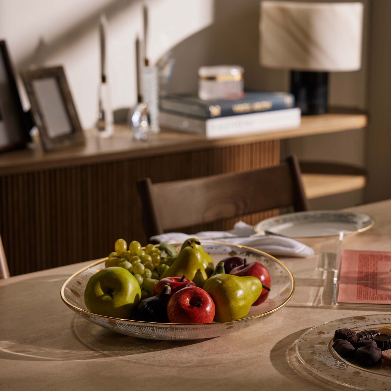 dimlaj hayat serving plate round gold 40cm