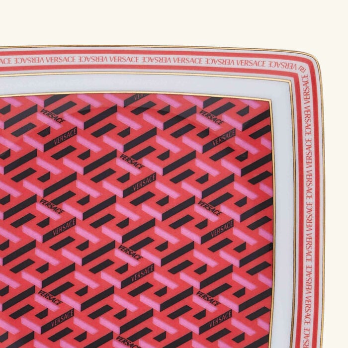 versace la greca trinket tray square red