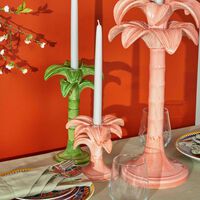 les ottomans palm trees candle holder small pink