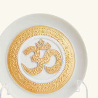 lladro om decorative plate white