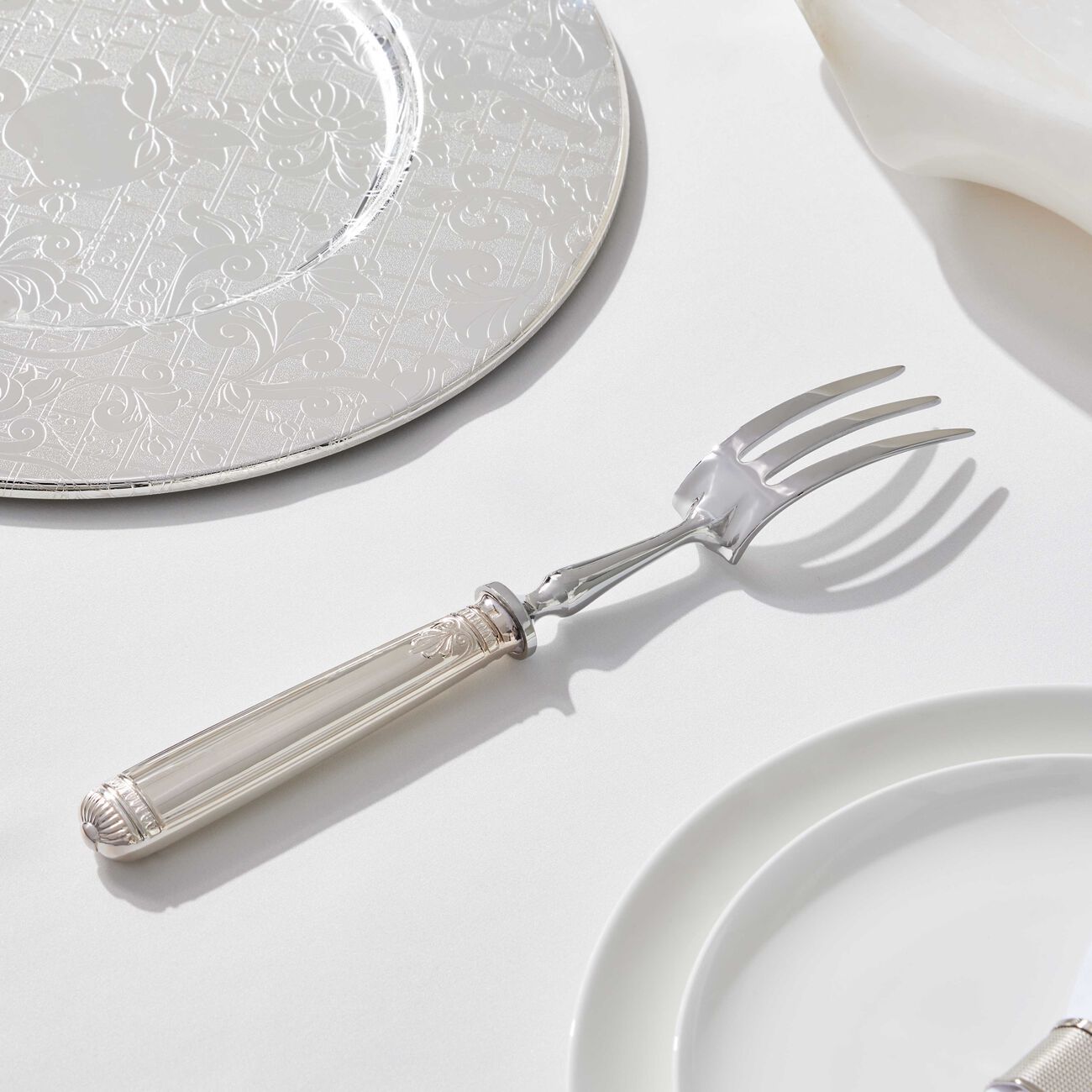 كريستوفل شوكة تقطيع اللحم مالميزون باللون الفضي