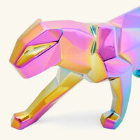 lladro iridiscent panther sculpture small