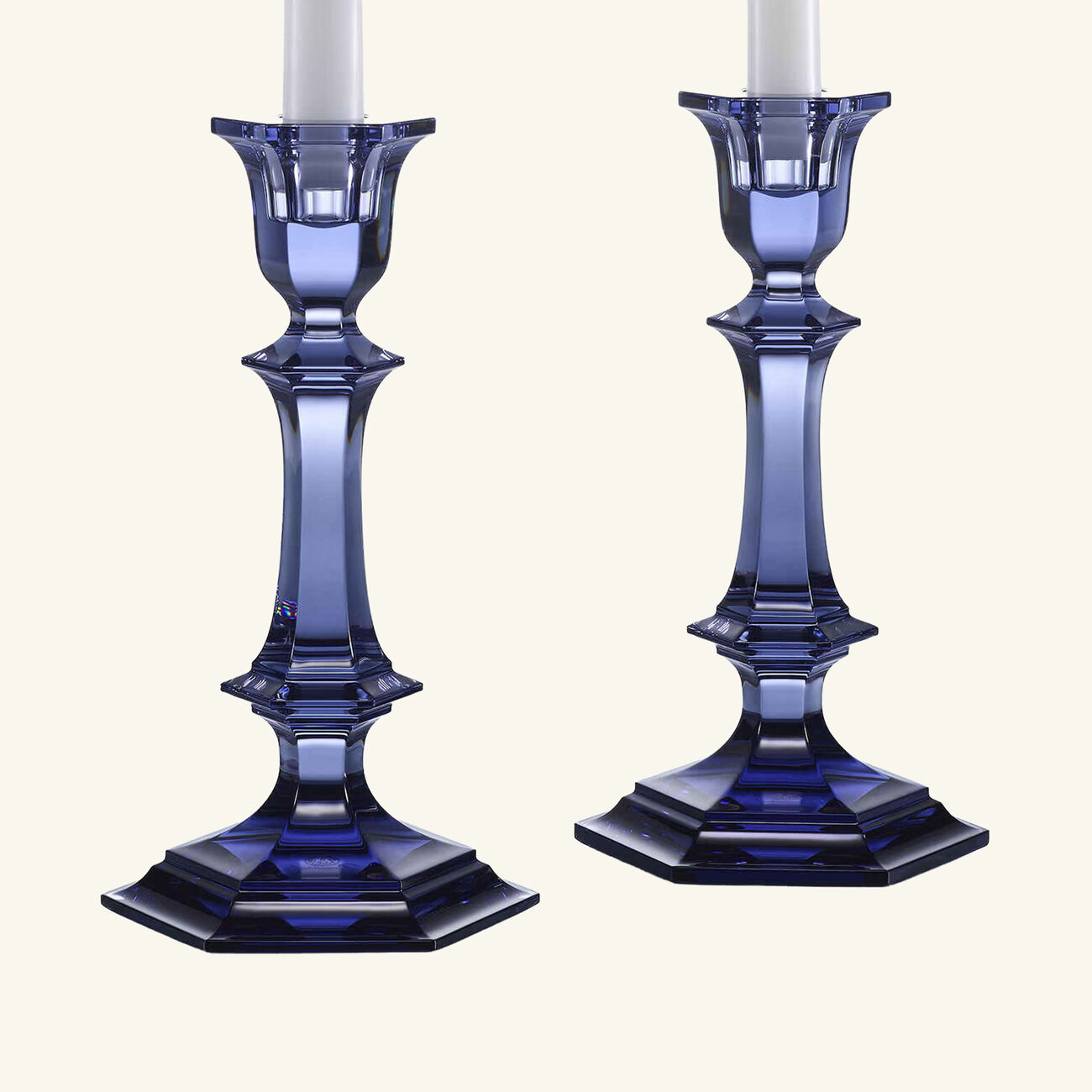 baccarat harcourt candle holder blue set of 2
