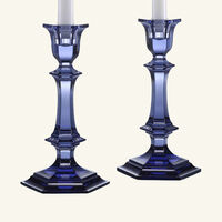baccarat harcourt candle holder blue set of 2