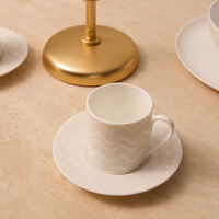 ZIG ZAG Coffee Cup & Saucer White Set of 2 missoni home zig zag coffee cup saucer white set of 2